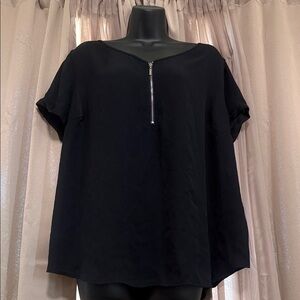 Apt.9 Black Zippered Women's Top